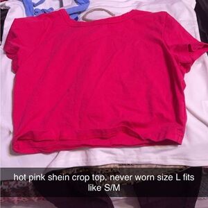 shein hot pink crop top